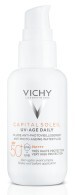 Сонцезахисний невагомий флюїд Vichy Capital Soleil UV-Age Daily проти ознак фотостаріння шкіри обличчя SPF 50+, 40 мл 